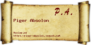 Piger Absolon névjegykártya